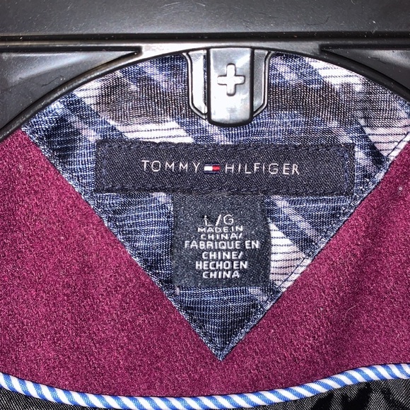 Tommy Hilfiger Purple Pea Coat Size Large.  Wool blend.  Fully lined. - Picture 5 of 8